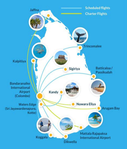 The routes of Cinnamon Air.